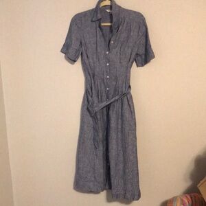 Blue Button-Up Women's Dress